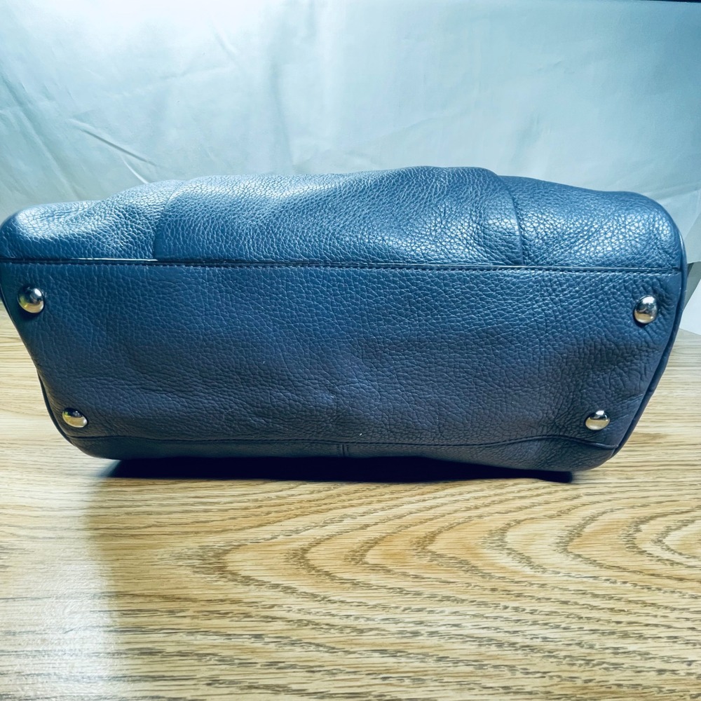 Coach Women Satchel Pebbled Leather Slate Blue Medium Crossbody Tassel 23121 - Picture 8 of 11